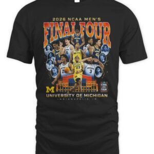 Michigan Wolverines Men's Basketball Campus Ink 2026 Final Four Team T-Shirt