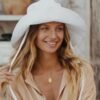 The Closet Paris Women's Classic Wide Brim Straw Sun Hat - UV Protection